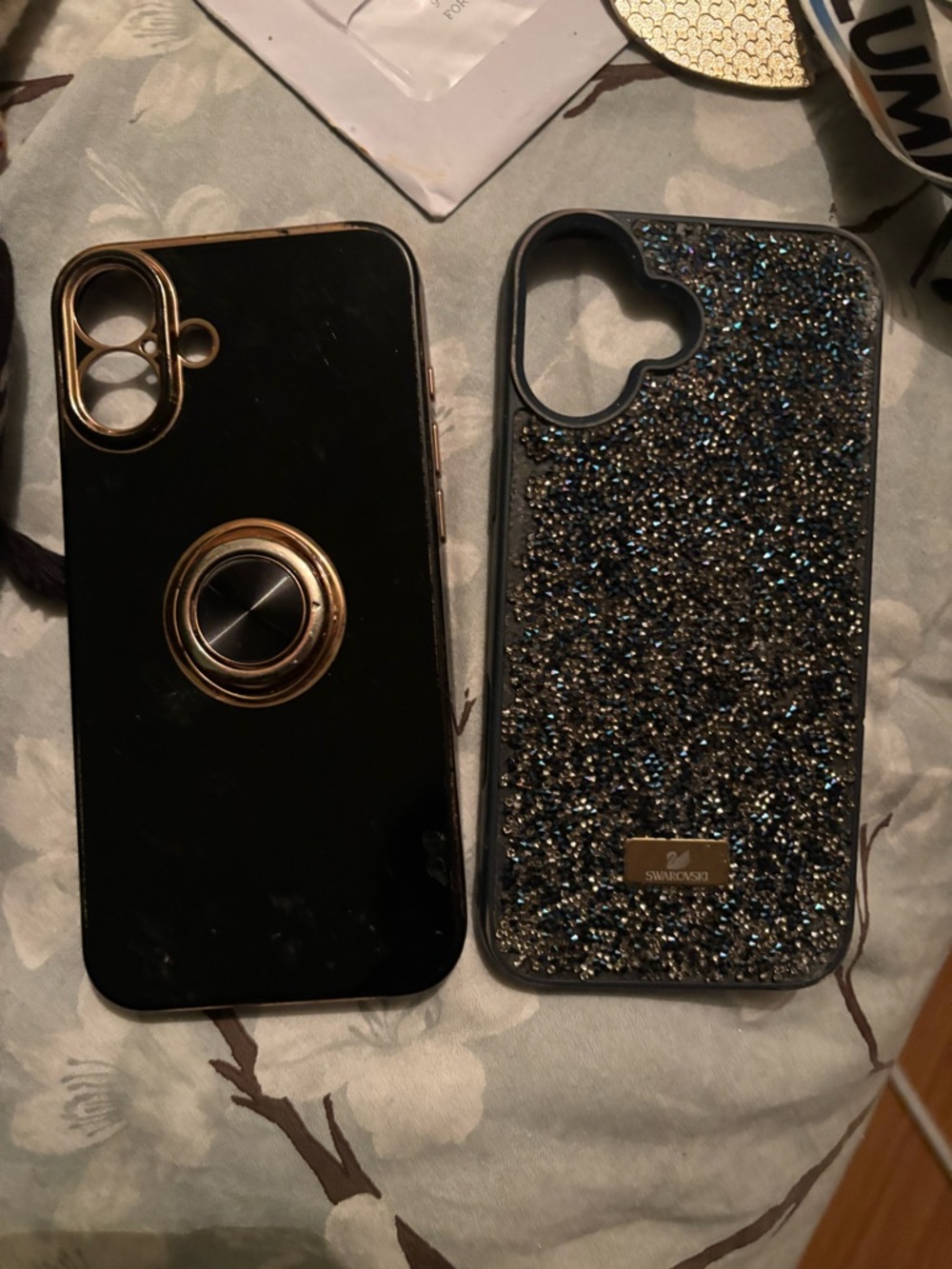 Swarovski Black & Silver Glitter Dual Phone Case Set